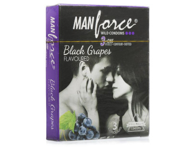 Manforce Extra Dotted Black Grapes Condoms (Pack of 3)