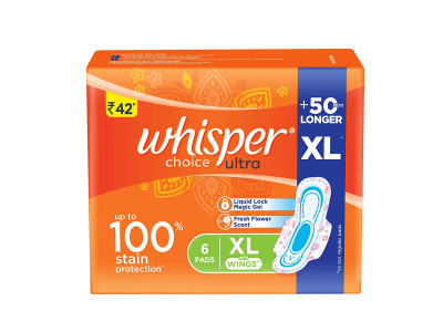 Whisper Choice With Wings XL Sanitary Pads (Pack of 7)