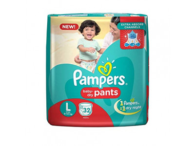 Pampers Dry Pants Large 9-14 kg Diapers (Pack of 32)