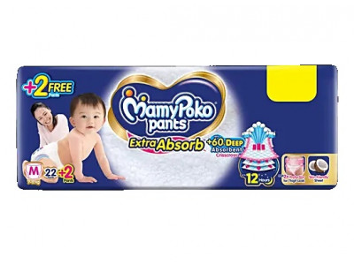 Mamy Poko Pants Medium 7-12 kg Diapers (Pack of 22)