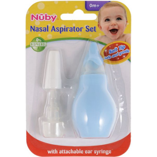 Nuby Nasal Aspirator and Ear Syringe Set, Colors May Vary