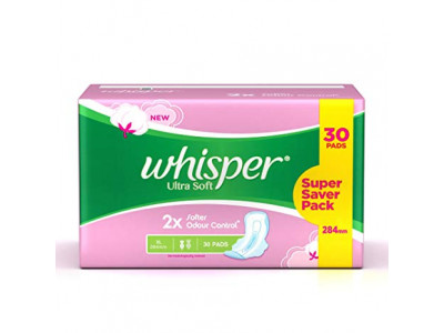 Whisper Ultra Soft Xl Pads - 30 Pcs