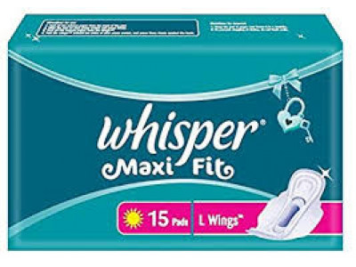 Whisper Maxi Fit Sanitary Pads XL (Pack of 15)